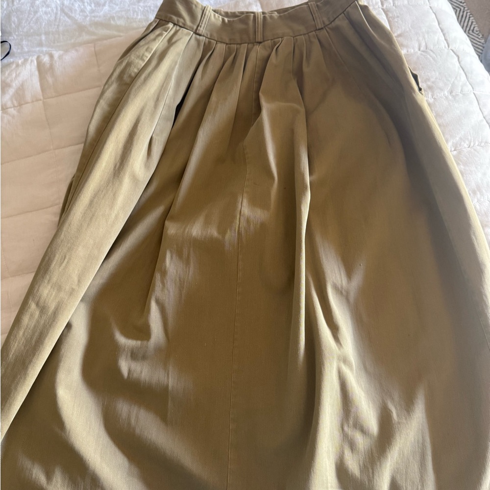 Ralph Lauren Olive Green A-Line Maxi Skirt - Picture 5 of 7